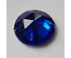 Aufnähstein Blau rund 18 mm Kunststoff
