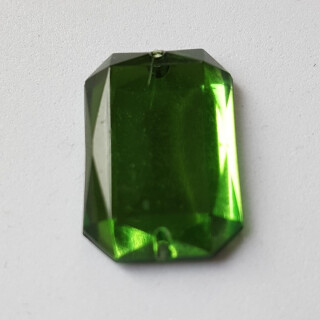 Aufnähstein Grün rechteckig 20 mm Kunststoff
