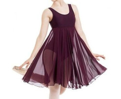 SHEDDO 426W Ballett Kleid versch. Farben Dunkelrot XL